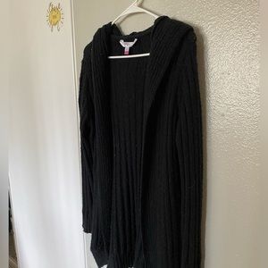 black flowing cardigan